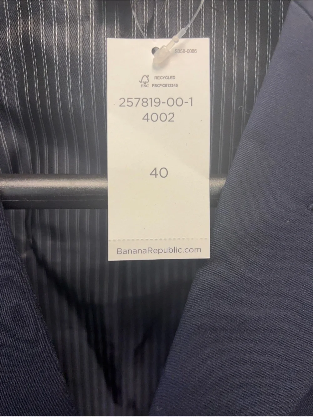 Banana Republic Men's Dark Navy Two-Button Blazer